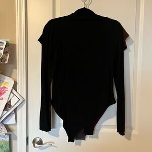 Long sleeve black mock neck body suit